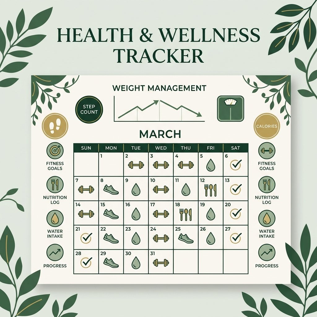 Keyur's fitness calendar tracker sheet